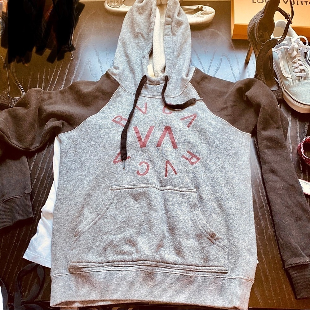 RVCA Pullover Hooded Sweatshirt with Pocket, XS
